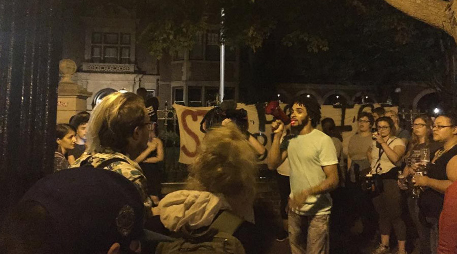 200+ people turn up at #PhilandoCastile killing spot, Minnesota governor reportedly evacuated