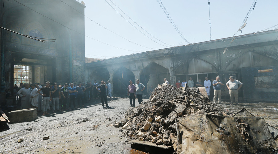 35 dead & over 60 wounded in triple ISIS attack on Shiite holy site outside Baghdad – reports