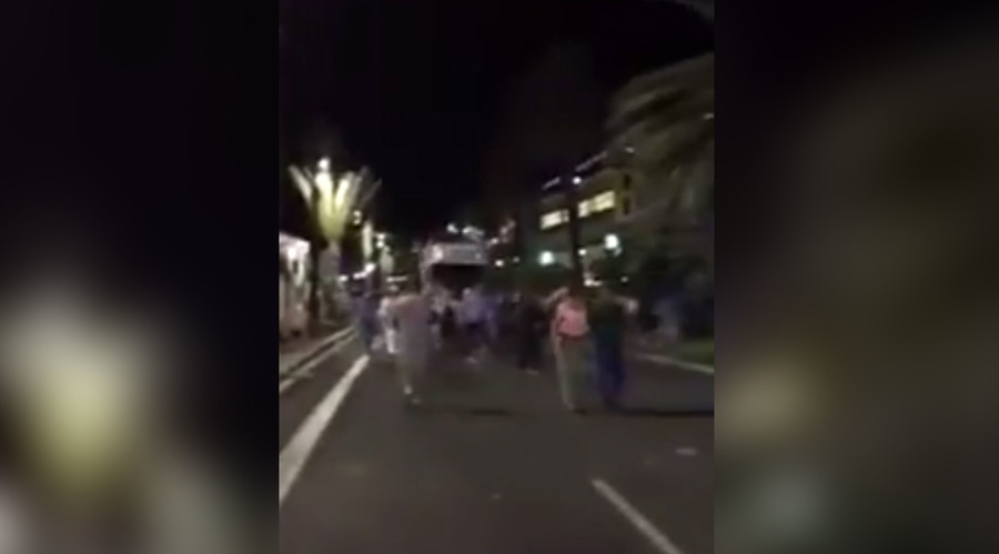 Horrifying moment when Nice killer truck hits unsuspecting people filmed from front (GRAPHIC)