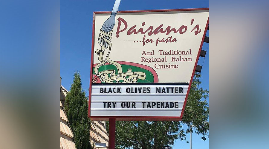 'Black Olives Matter' pun sparks outrage, boosts sales for Italian restaurant