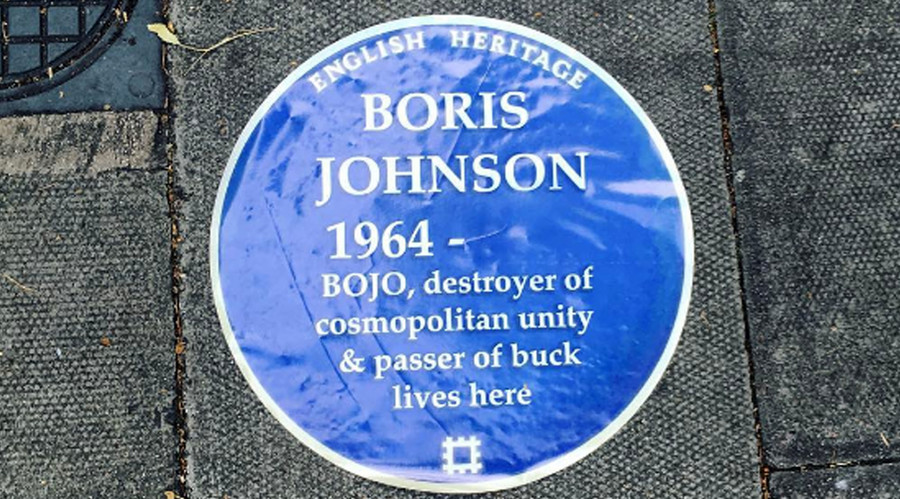 ‘Passer of buck’: Plaques posted outside Boris Johnson’s house mock him as ‘destroyer’ of London