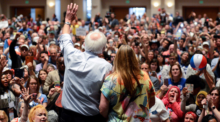 Sanders’ wife caught on mic commenting on his nomination