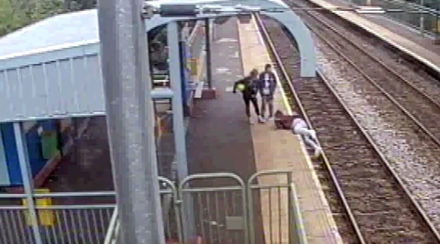 Shocking footage of man struck by train & other near-death misses released by police (VIDEO)