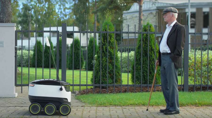 Self-driving delivery robot makes first visit to United States