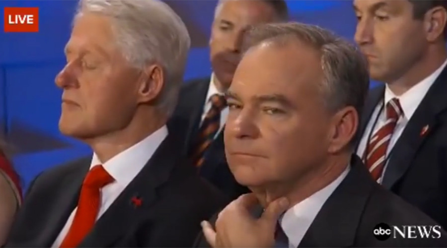 Bill Clinton caught napping during Hillary’s historic nomination speech (VIDEO)