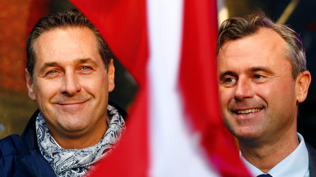 Austrian far right Freedom Party (FPOe) party leader Heinz-Christian Strache (L) and Freedom Party's presidential candidate Norbert Hofer © Leonhard Foeger
