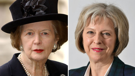 Baroness Margaret Thatcher (L), Britain's Home Secretary Theresa May. © Wikipedia / Reuters
