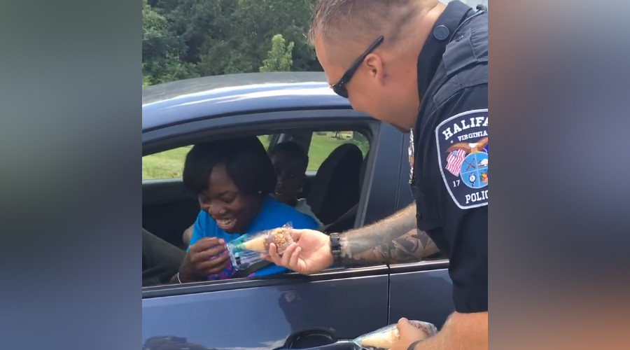 Virginia police give woman ‘heart attack’... & ice cream cone