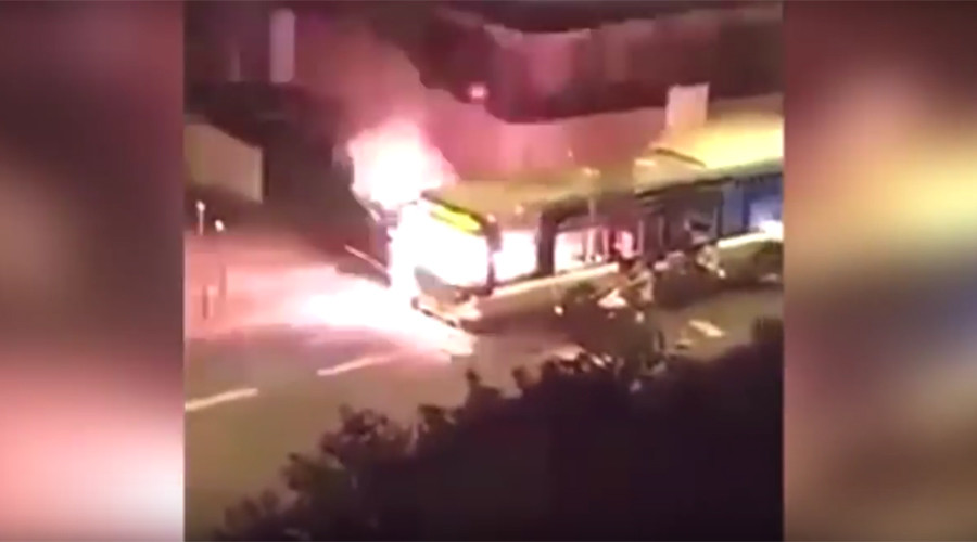 Video shows men in Paris torching bus, reportedly shouting ‘Allahu Akbar’