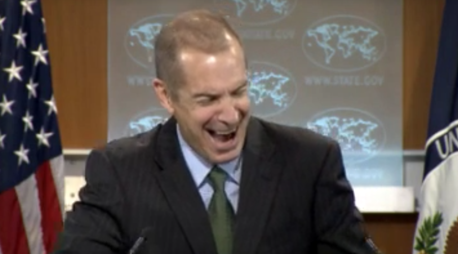 Transparency? Ha! US State Dept spokesman laughs hysterically at press briefing (VIDEO)