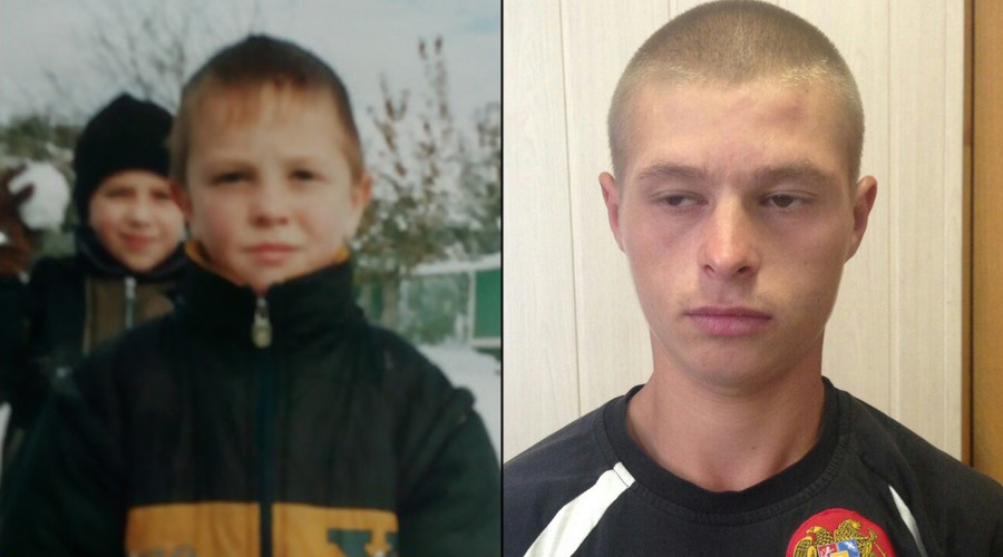 Vasily at 6, and after being found last month © Interior Ministry