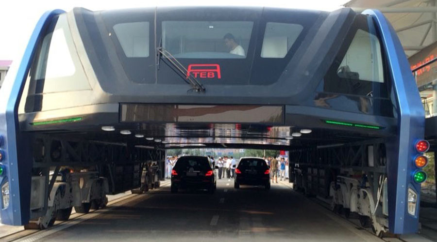 Turns out that futuristic elevated bus is a scam, according to Chinese media