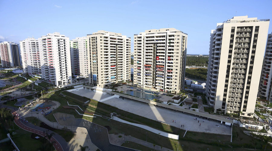 Russian flags torn down in Olympic village