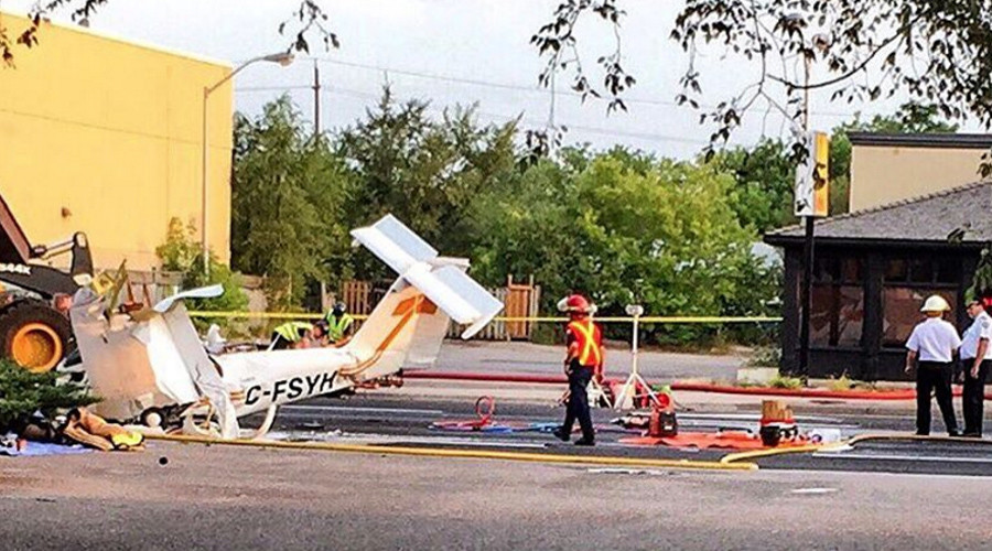 Stolen plane crashes into street in Canada, pilot dies (PHOTOS, VIDEOS)