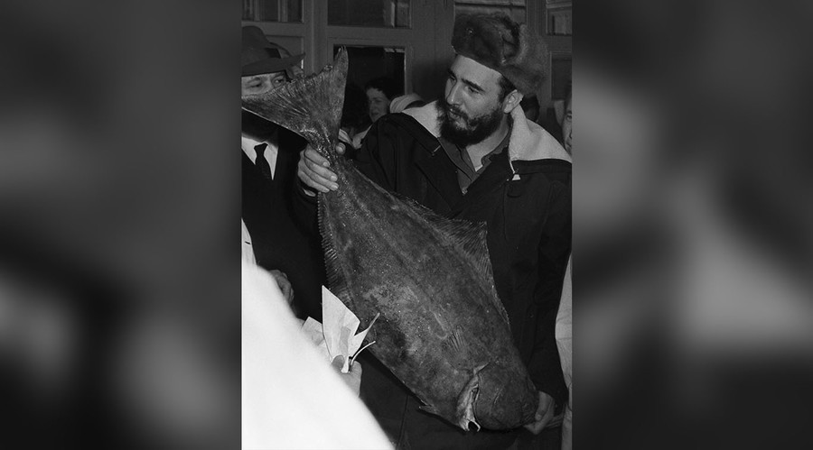 Chairman of the State Council and Council of Ministers of the Republic of Cuba, leader of the Cuban revolution Fidel Castro visits a fish factory in Murmansk, USSR. Â© Vasily / Sputnik