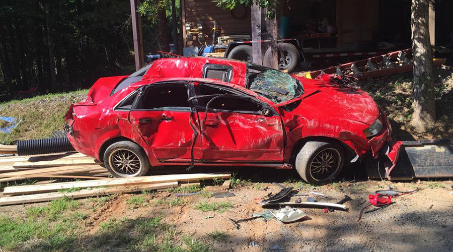 Angry dad destroys daughter’s Audi with digger to ‘prove a point’ (VIDEO)
