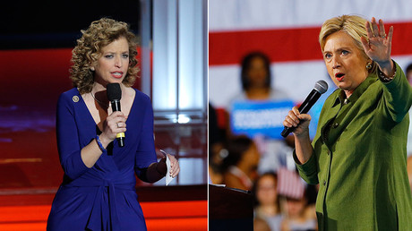 Debbie Wasserman Schultz (L) resigned as chair of the Democratic National Committee after the leak, while Democratic presidential candidate Hillary Clinton (R) accused Russia of hacking the DNC © Scott Audette