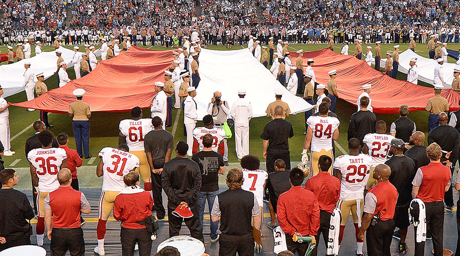 Hero in a helmet: Kaepernick takes a knee against police brutality and American exceptionalism