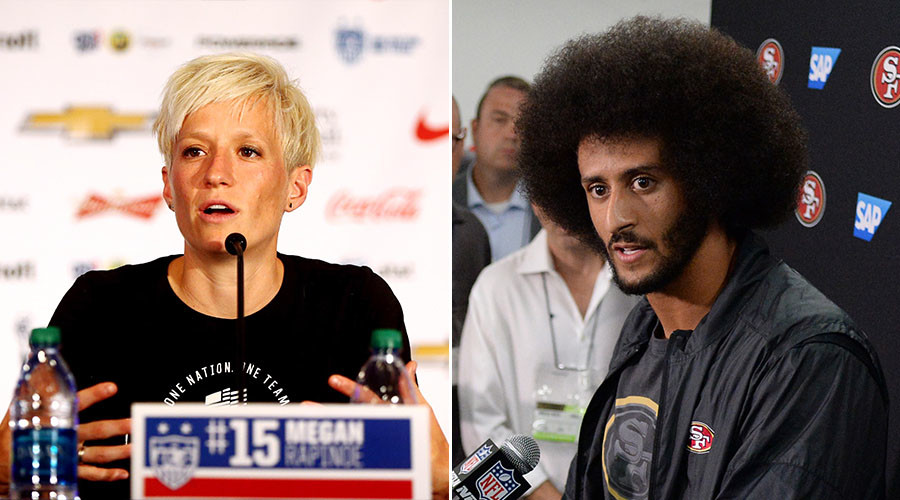 US women's soccer star Rapinoe joins Kaepernick anthem protest