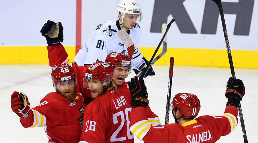 Chinese Red Star scores 6 goals to win in first KHL home game