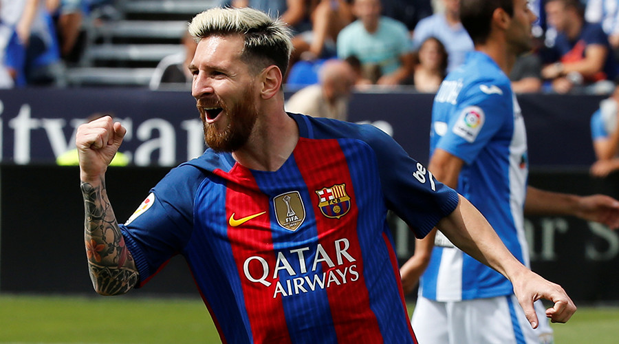 Messi marks 16 years at Barcelona by scoring two goals in 5-1 win