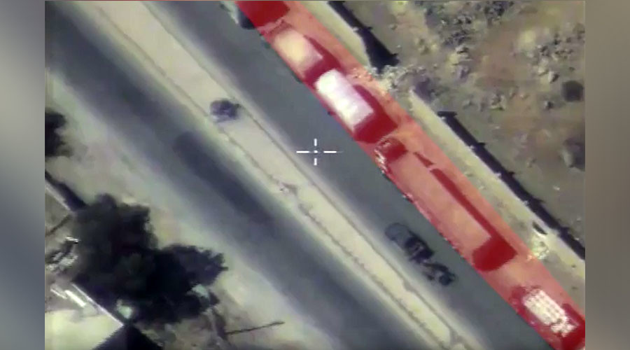 Militants on pickup with mortar use Aleppo aid convoy as cover, Russian MoD shows (VIDEO)
