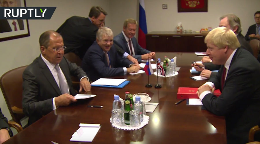 Johnson admits Russia's needed to end Syria war during first face-to-face with Lavrov