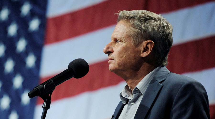 Libertarian candidate Gary Johnson holds pre-debate online