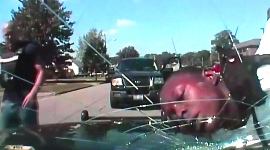 Ohio cop shatters windshield of police cruiser with handcuffed man’s face (VIDEO)