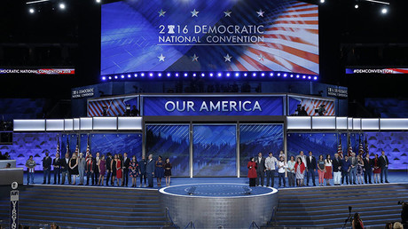 Congressional candidates that are running for office and being supported by the Democratic Congressional Campaign Committee appear onstage on the third day of the Democratic National Convention in Philadelphia, Pennsylvania, U.S. July 27, 2016. © Mike Segar