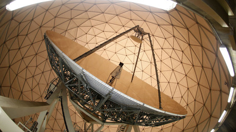 A parabolic reflector at the former monitoring base of the National Security Agency (NSA) © Michaela Rehle