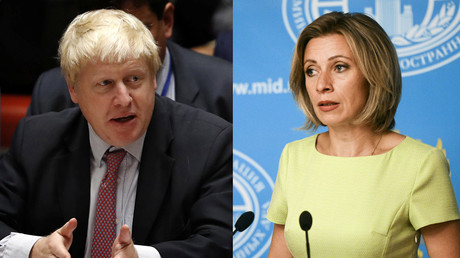 British Foreign Secretary Boris Johnson and Russian Foreign Ministry's spokesperson Maria Zakharova © Reuters / Sputnik