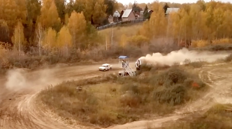 Deadly race in Siberia: Car flips over, rams through marshal post (VIDEO)
