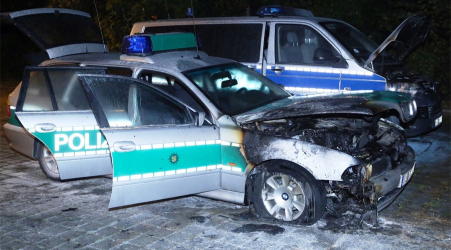 3 police cars set on fire in Dresden, as violence escalates ahead of Germany Unity Day