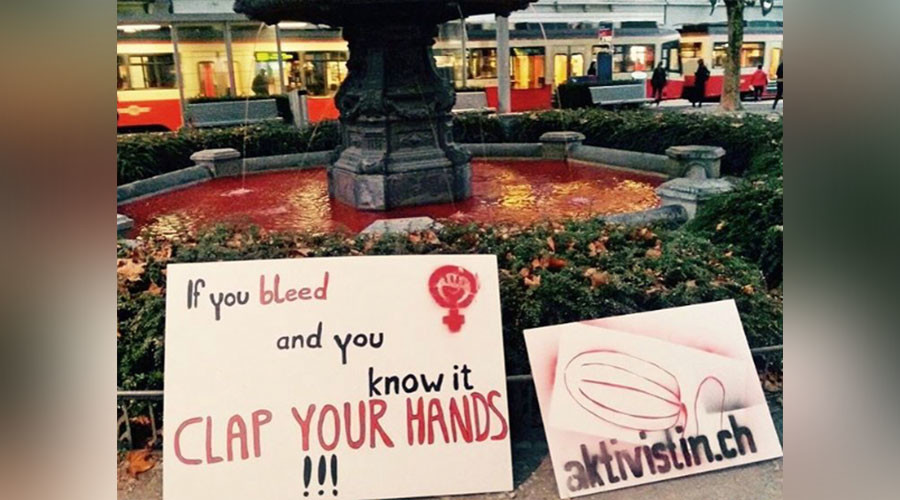 Tampon tax protest turns Zurich fountains ‘blood’ red