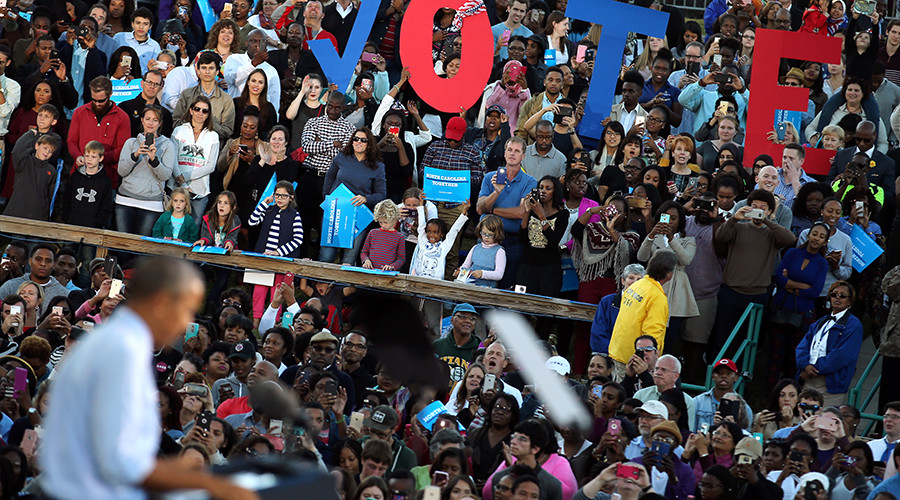 Obama interrupted multiple times at Clinton campaign rally in North Carolina (VIDEO)