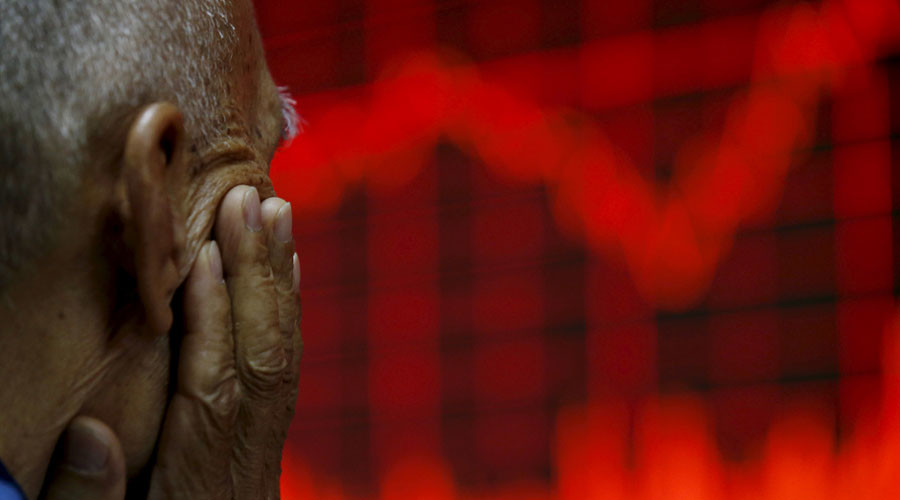 Global stocks down on strong dollar & weak Chinese data