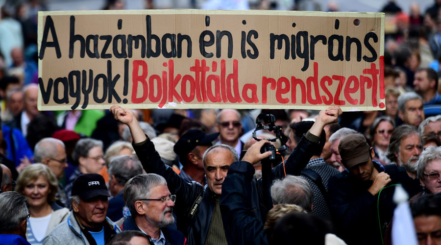 ‘Stealing our freedom’: Thousands rally in Budapest after top political newspaper shut down