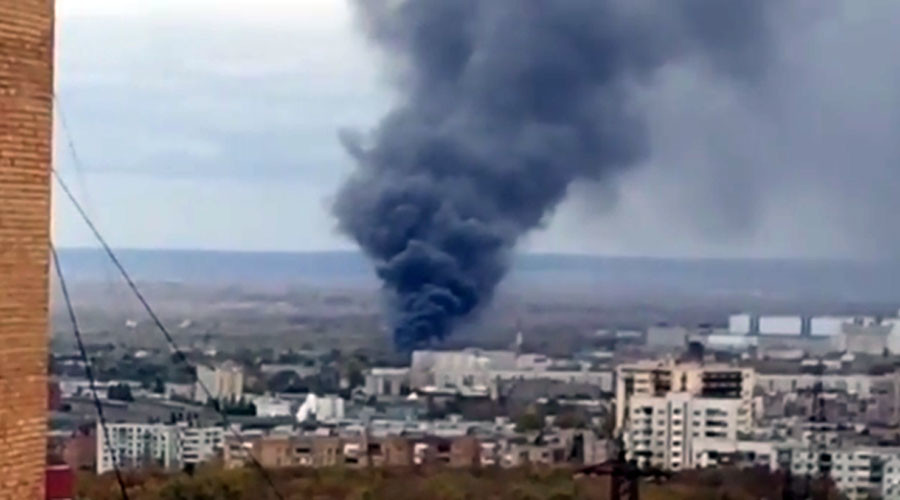 Fire on premises of space rocket center in Samara, Russia (VIDEO)