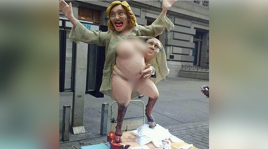 Nude statue of Clinton erected in New York (NSFW PHOTOS, VIDEO)