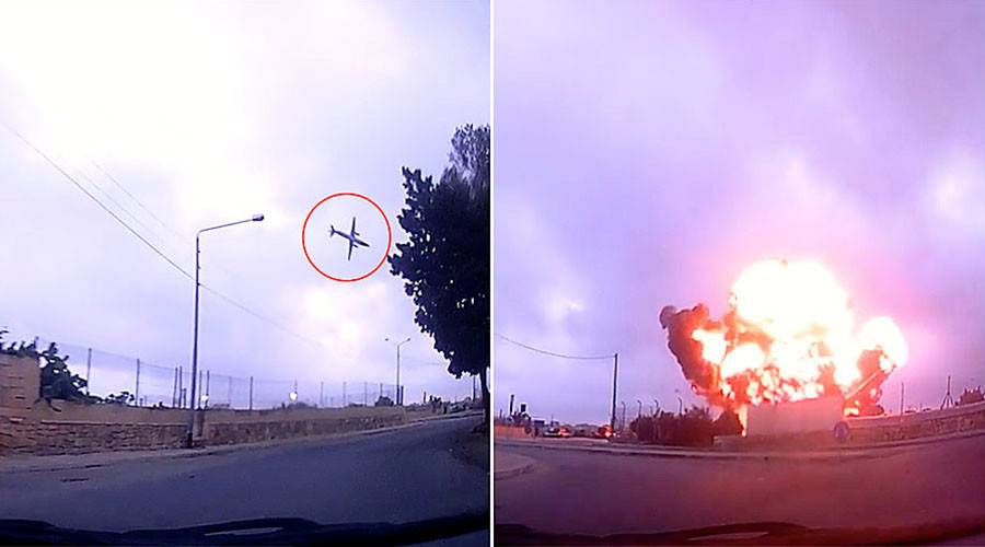 Dashcam captures last seconds of Malta plane before deadly crash (VIDEO)