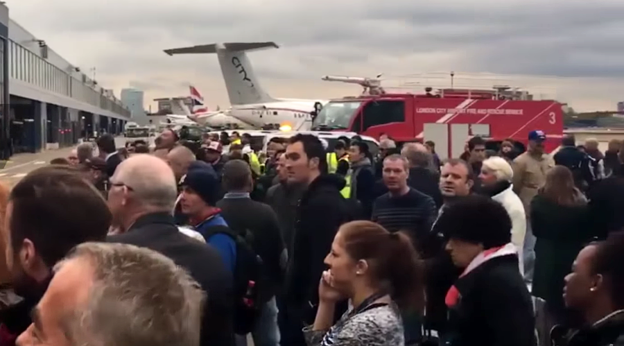 Man arrested under terrorism laws over ‘chemical incident’ at London City Airport