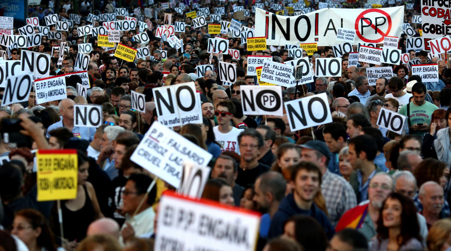 Hundreds protest in Madrid against PM Rajoy’s re-election (VIDEO, PHOTOS)