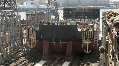 The generating unit of the world's first floating nuclear power plant Academician Lomonosov, was launched at the Baltiysky Zavod Shipyard of the United Industrial Corporation (UIC). © Alexei Danichev