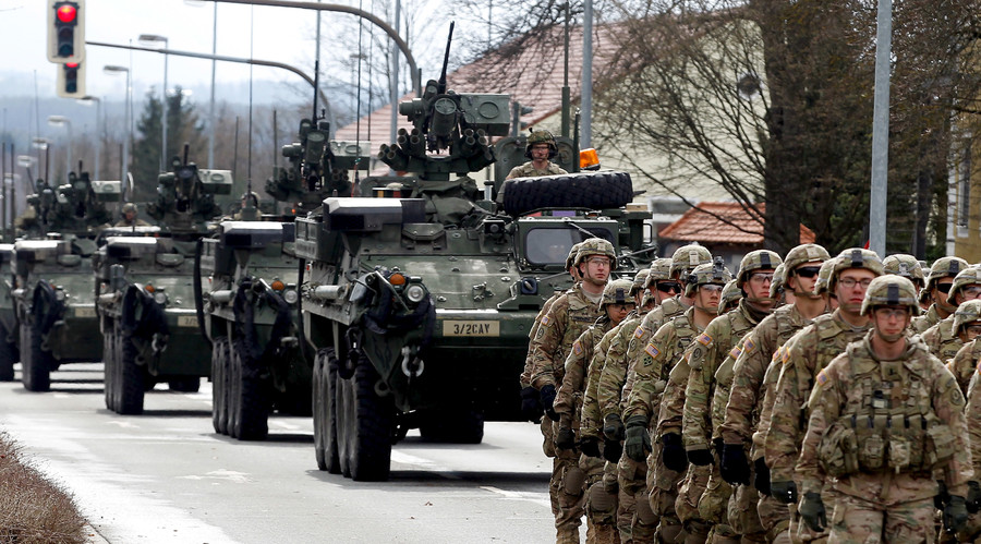 Soldiers of the U.S. Army 3rd squadron, 2nd Cavalry Regiment as the troops of the "Dragoon Ride" military exercise arrive at their home base at Rose Barracks in Vilseck. File photo. © Michael Dalder