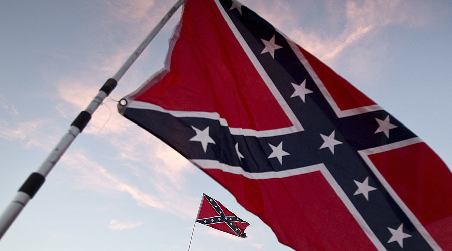 Michigan cop suspended for taunting anti-Trump rally with Confederate flag