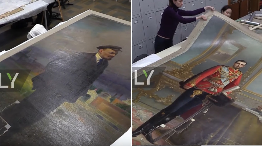 Last Russian tsar’s portrait survives for almost 100 years on back of Lenin painting (VIDEO)