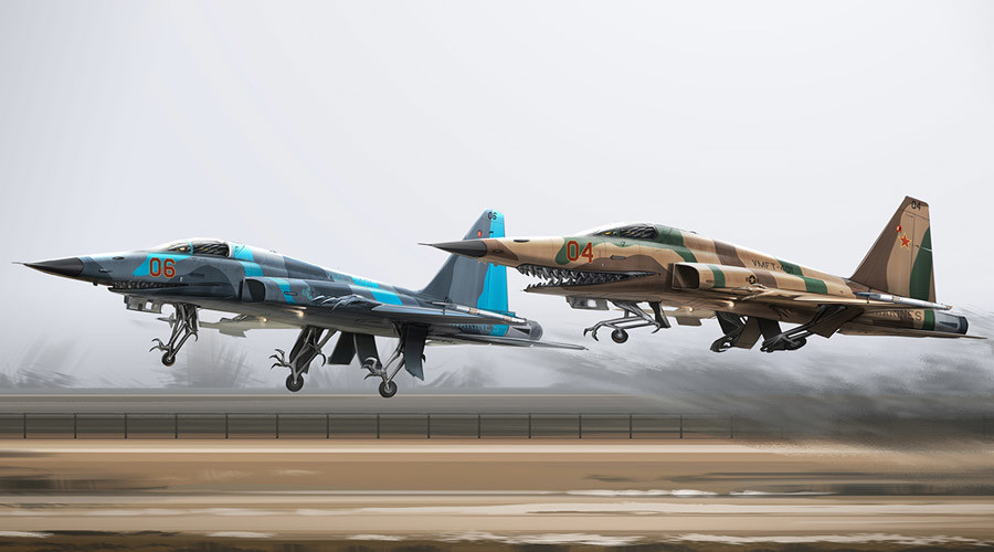 US artist turns Russian warplanes, tanks into sci-fi 'biomech' monsters (ARTWORK)