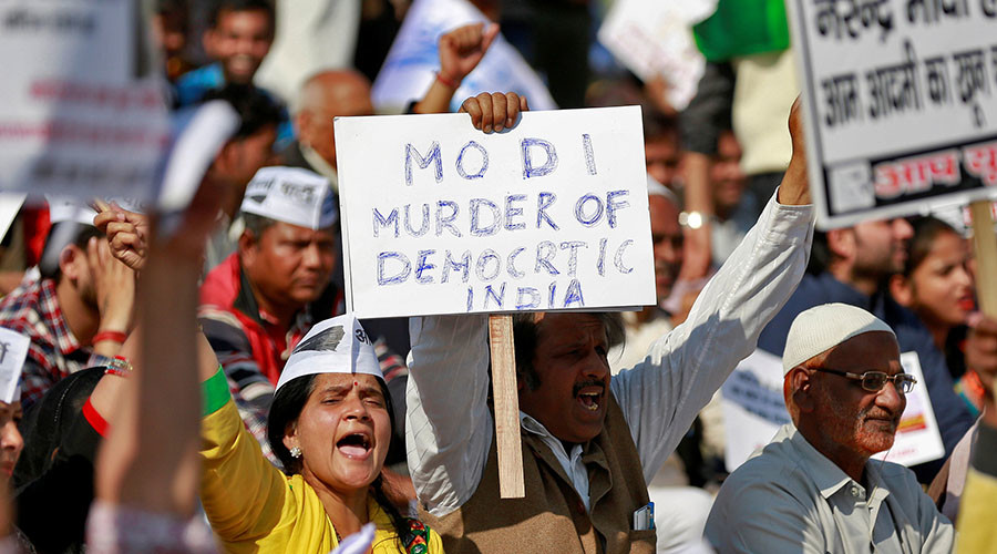 India braces for large protests after rupee banknote ban