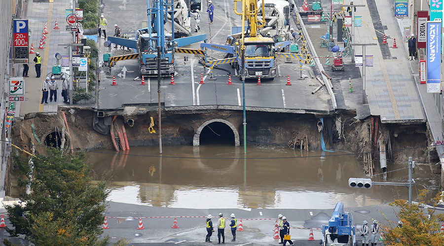 That quickly-repaired sinkhole in Japan has begun slipping